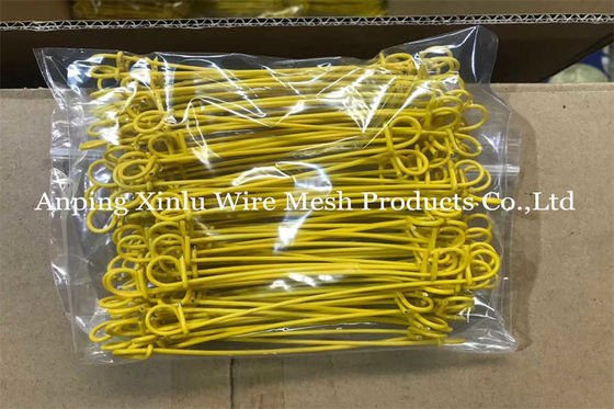 19Gauge Κίτρινο Κόκκινο Γαλάζιο PVC ΕπικάλυψηΧρωματιστή διπλή βρόχο μπάρα σύρμα δέσμη για τη δέσμη με 20% ποσοστό επιμήκυνσης