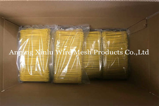 Κίτρινο πλαστικό διπλό βρόχο σύρμα 380mpa 16GA SAE1008 PVC επικαλυμμένο ελαστικό διπλό βρόχο σύρμα σύνδεσης