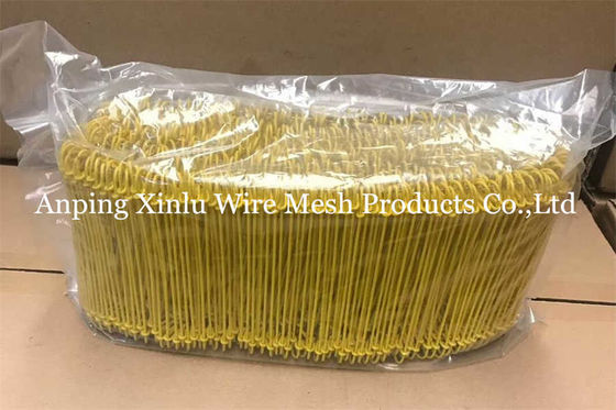 Κίτρινο πλαστικό διπλό βρόχο σύρμα 380mpa 16GA SAE1008 PVC επικαλυμμένο ελαστικό διπλό βρόχο σύρμα σύνδεσης