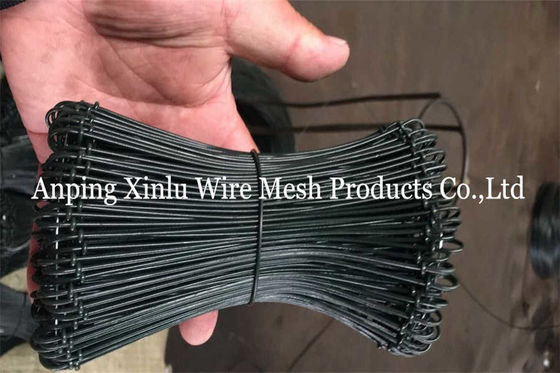 Κήπος Μαύρο Δύο Κύκλωμα Bale Ties 10cm μήκος BWG20 Q235 PVC επικαλυμμένο Twin Loop Rebar δεσμευτικό σύρμα