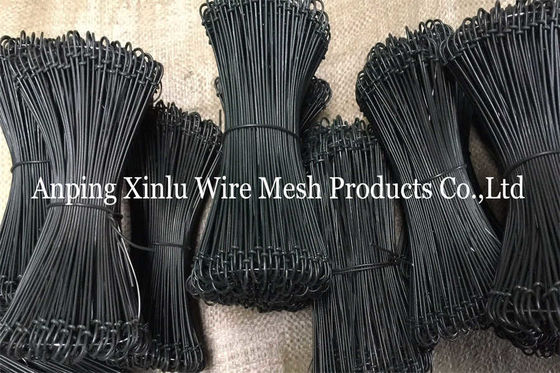 Κήπος Μαύρο Δύο Κύκλωμα Bale Ties 10cm μήκος BWG20 Q235 PVC επικαλυμμένο Twin Loop Rebar δεσμευτικό σύρμα