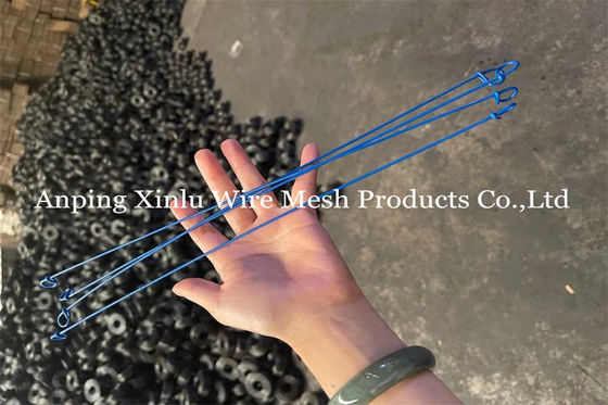 Μπλε που χτίζει το διπλό καλώδιο ντυμένο PVC Q195 BWG16 δεσμών βρόχων με 160mm μακρύ