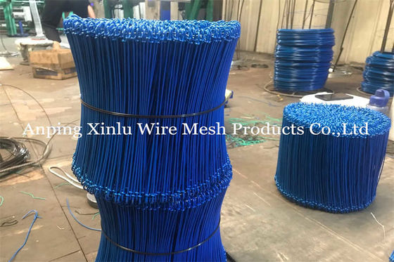 Μπλε που χτίζει το διπλό καλώδιο ντυμένο PVC Q195 BWG16 δεσμών βρόχων με 160mm μακρύ
